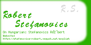 robert stefanovics business card